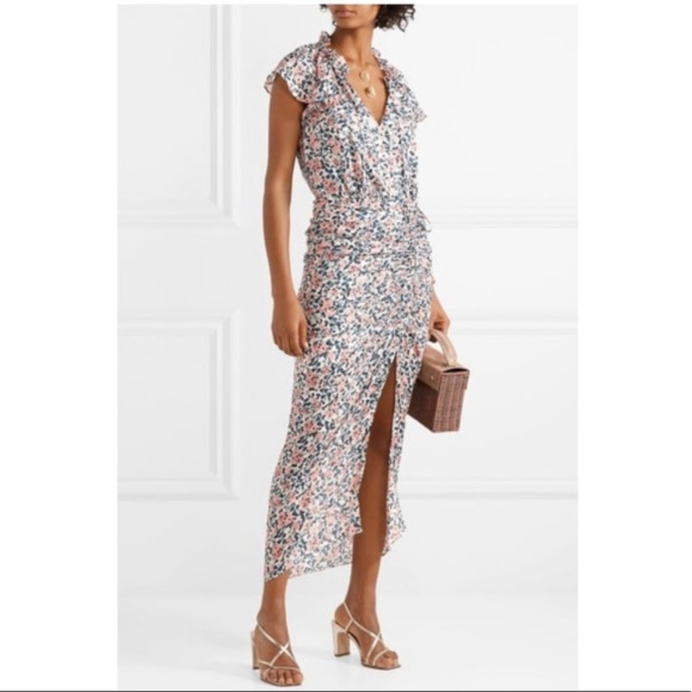 Veronica Beard Brynlee Wrap Effect Ruched Dress